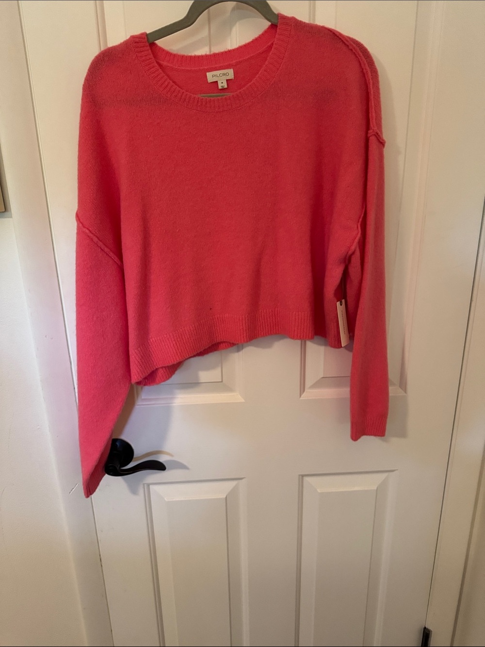 Pilcro Bright Coral Scoopneck Sweater